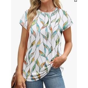 Womens Summer Tops Short Sleeve Shirts Crew Neck